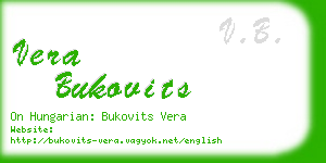 vera bukovits business card